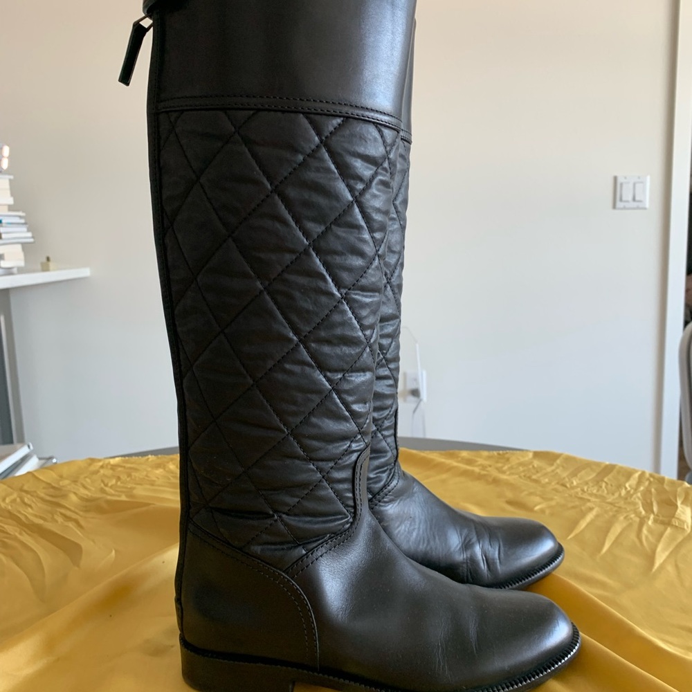 CHANEL Diamond Quilted High Black Boots Women’s EU 37, Asia 240mm - Picture 7 of 10
